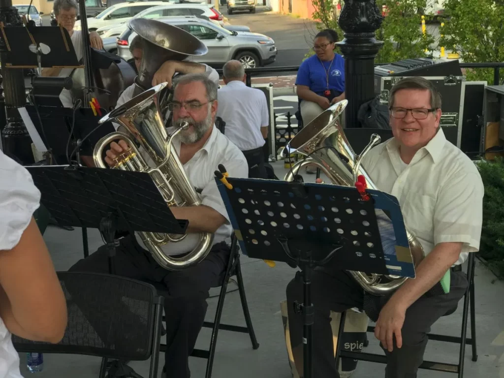 Men playing instruments